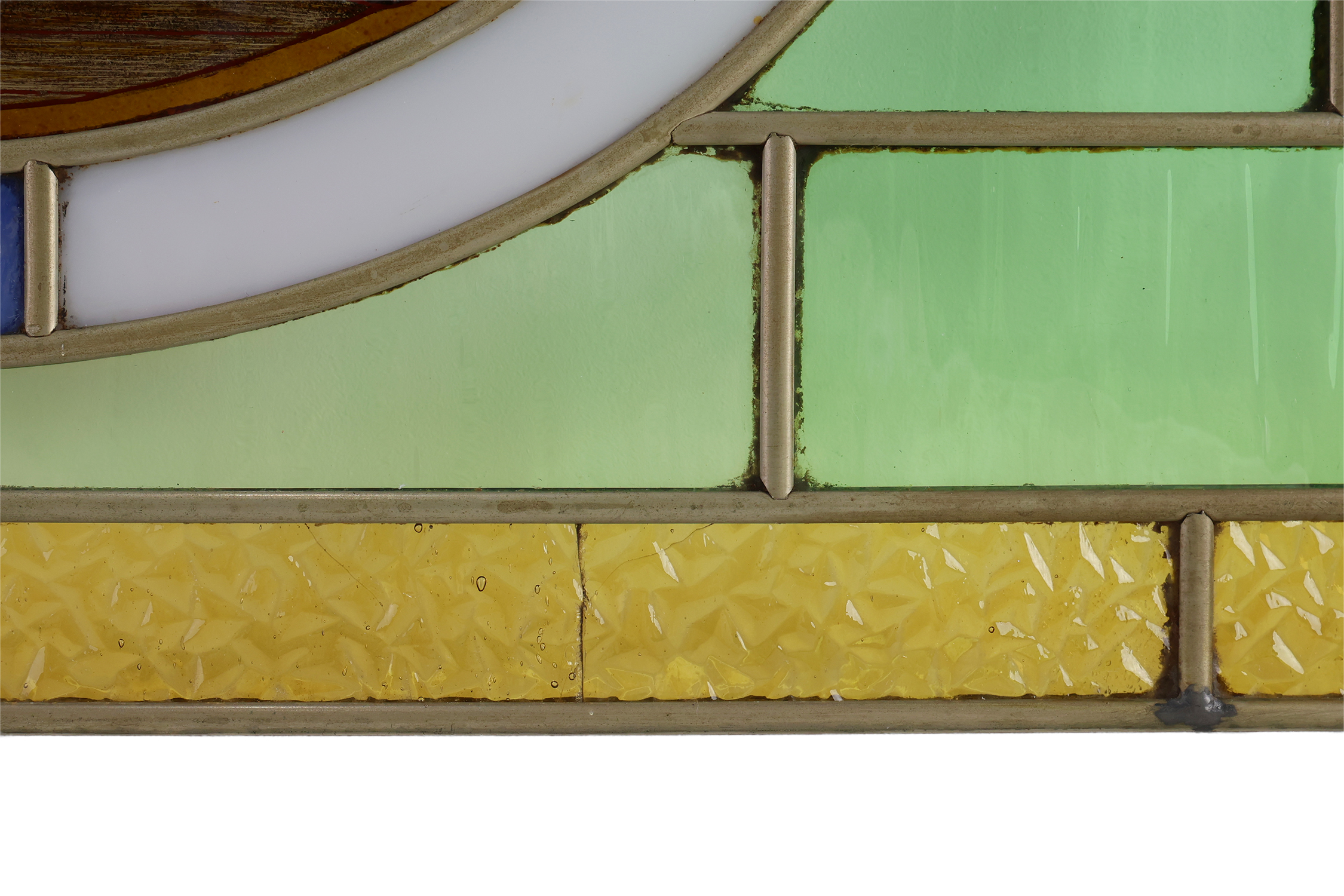 Art Deco Stained Glass Panel Depicting a Boxing Match, Belgium ca. 1910thumbnail